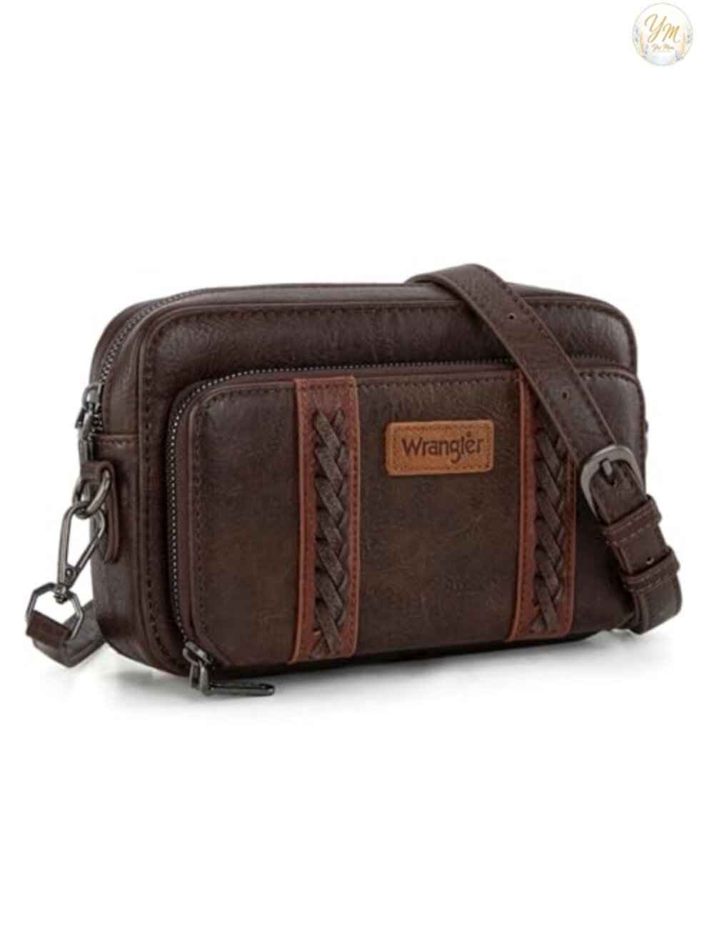 Wrangler Crossbody Bag for Women Small Multi Pocket Purse with Adjustable Strap